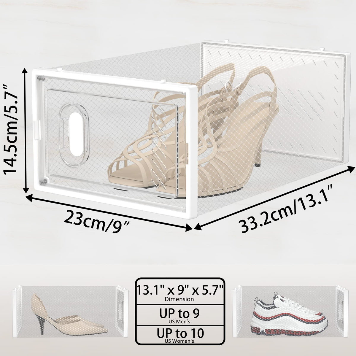 SIMPDIY box size fits US men's 9 and women's 10 shoes