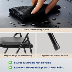 Simple Deluxe black leather upholstery complements any decor for indoor or outdoor use.