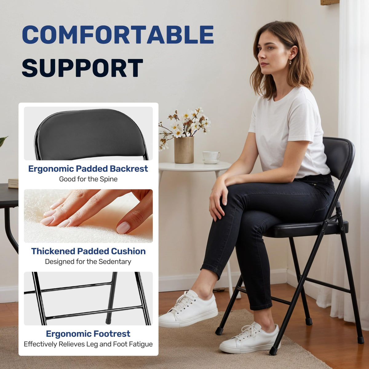 Simple Deluxe fold-flat design demonstrates compact storage for small spaces.