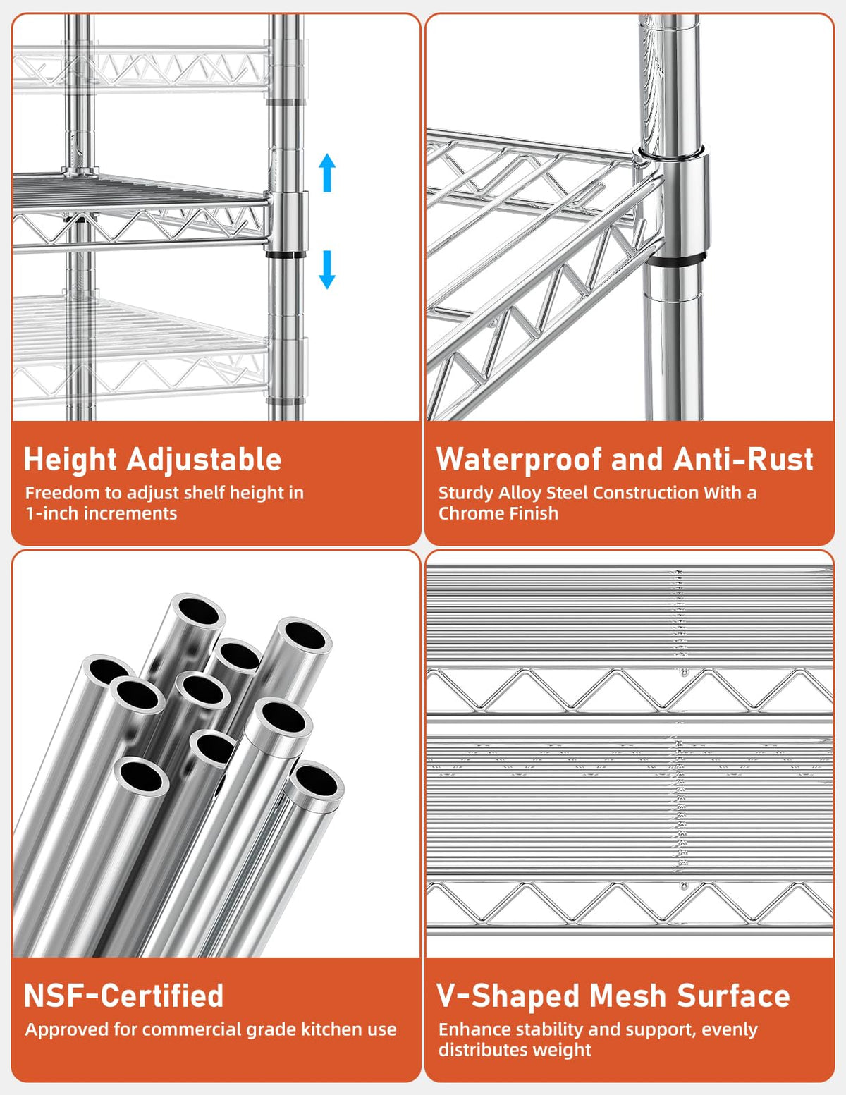 Simple Deluxe heavy-duty capacity up to 250 lbs per shelf.
