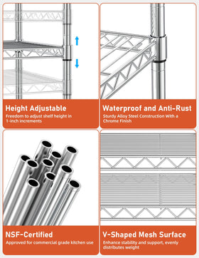 Simple Deluxe heavy-duty capacity up to 250 lbs per shelf.