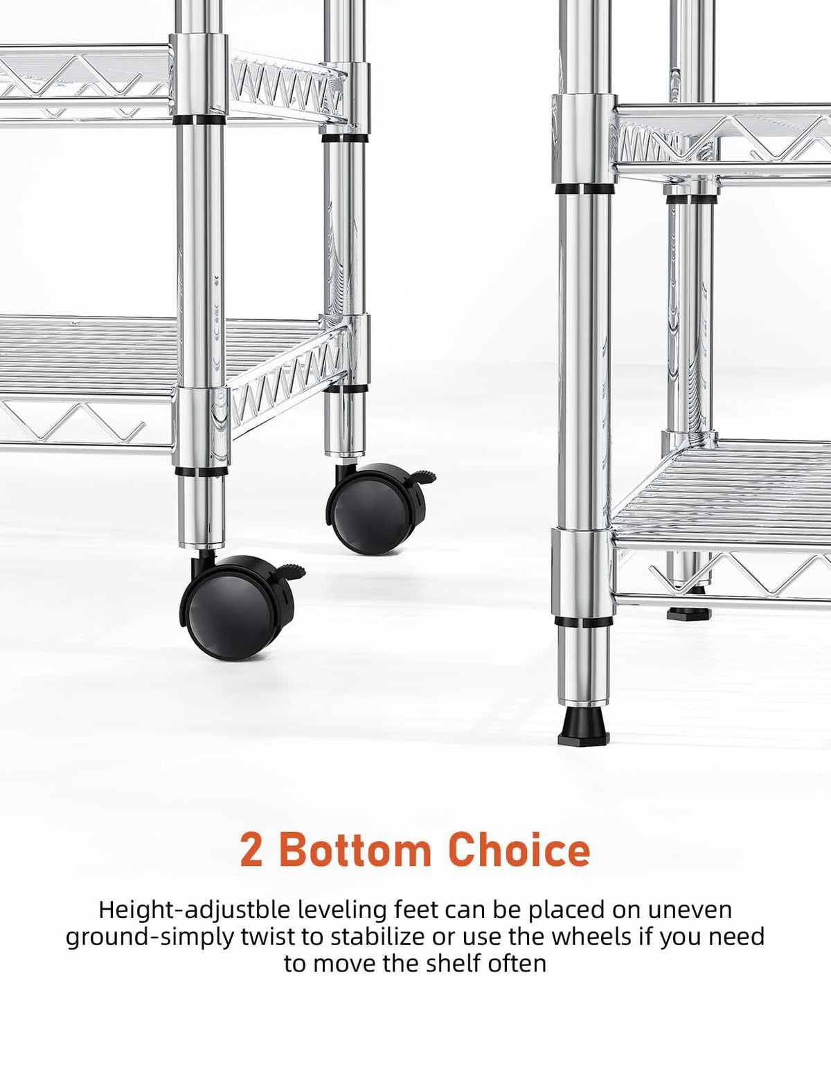 Simple Deluxe leveling feet option for stable permanent setups.