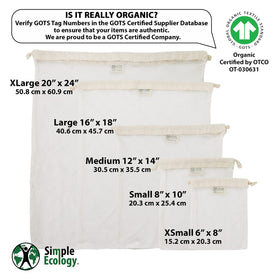 Simple Ecology laundry bag with reinforced double drawstring eases opening when wet.