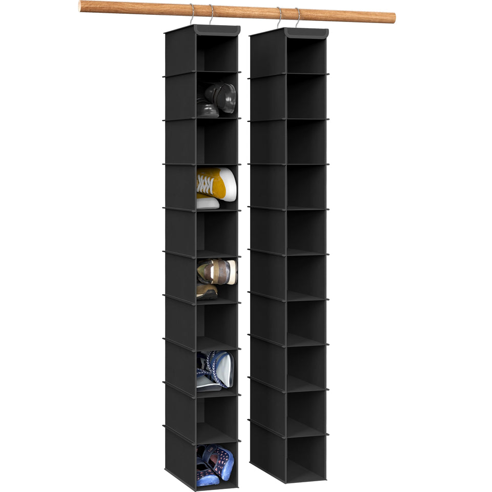 Simple Houseware 10-shelf hanging organizer front view for organized closets