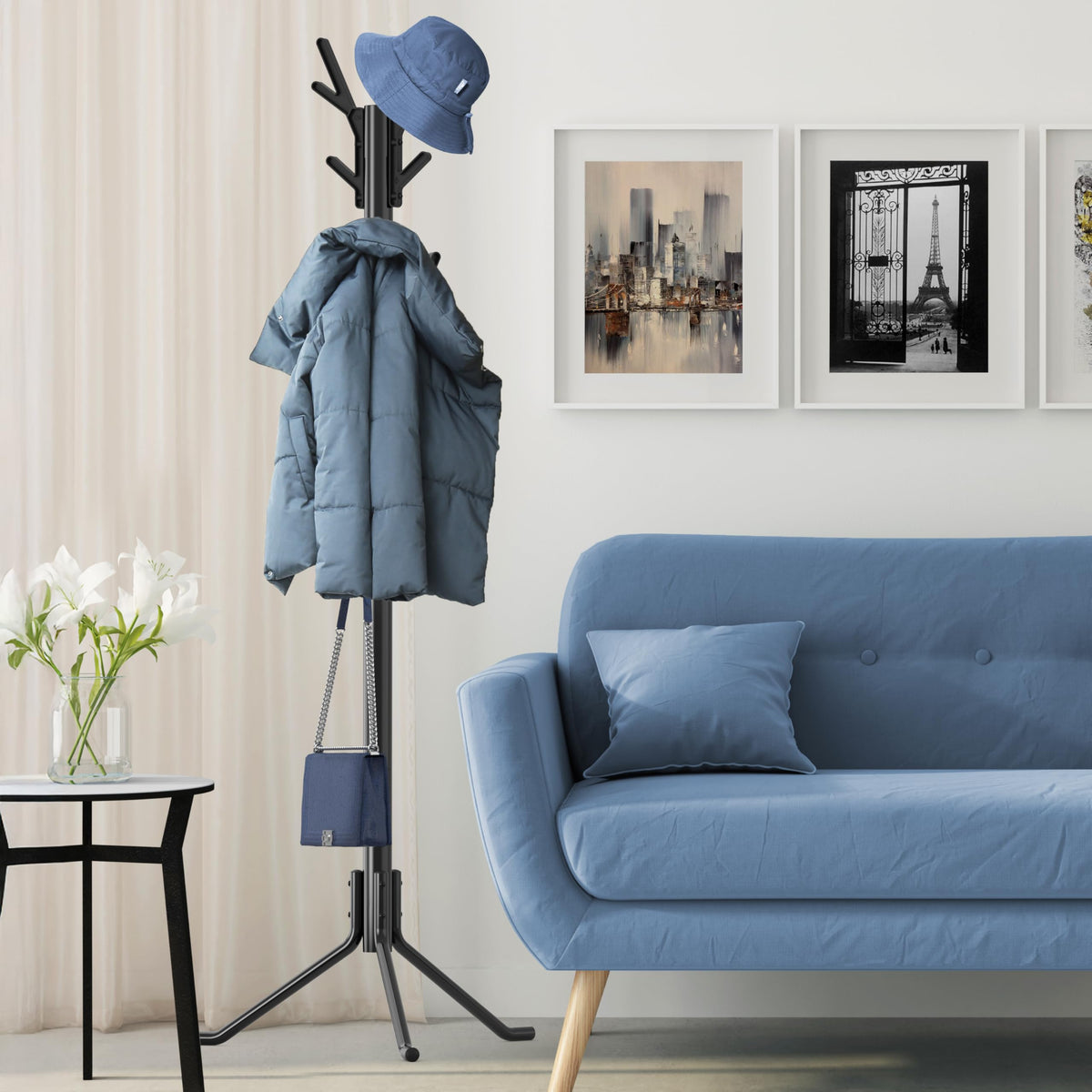 Simple Houseware 18-hook organizer safely holds coats, hats, scarves without snagging fabrics.
