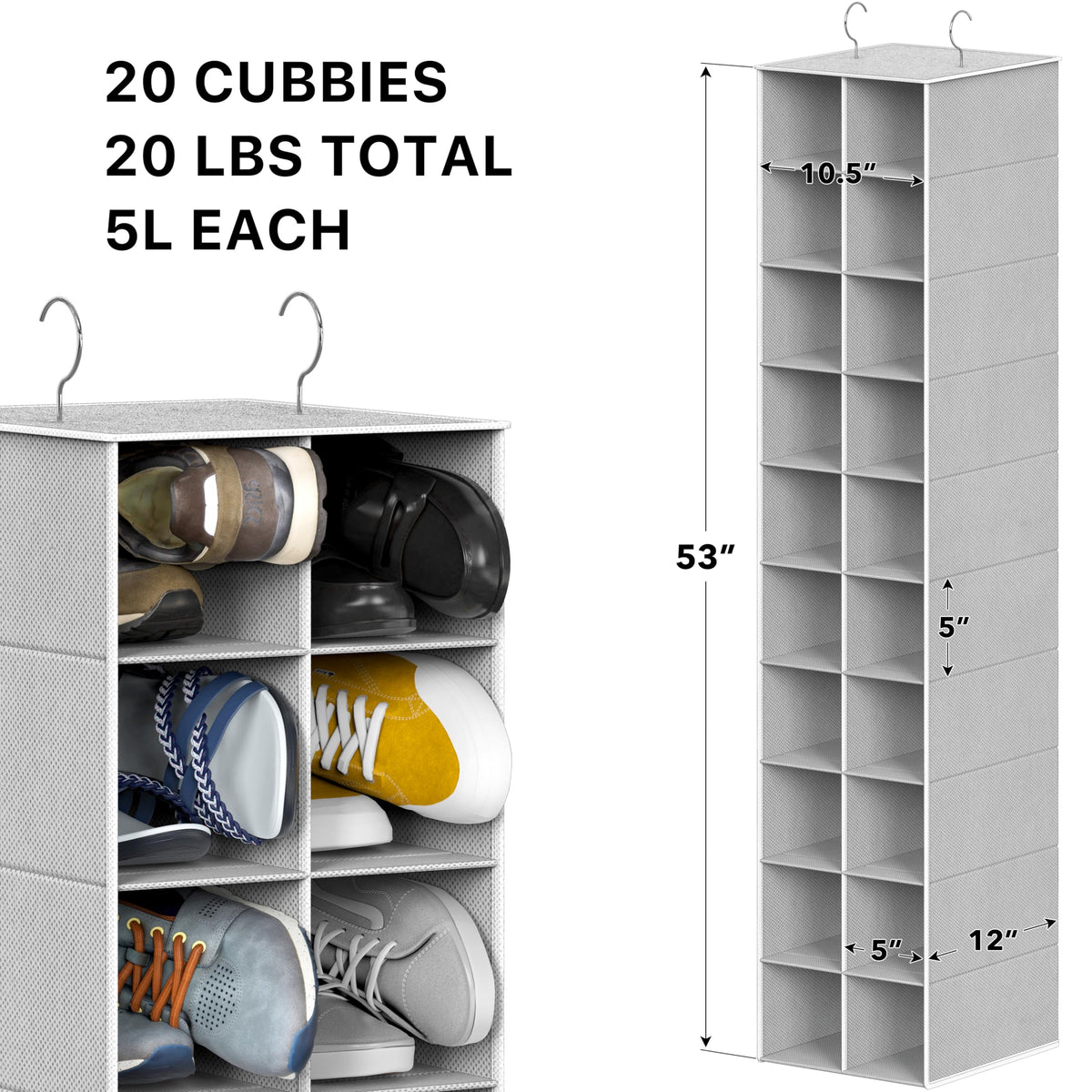Simple Houseware vertical shoe organizer frees floor space in your closet