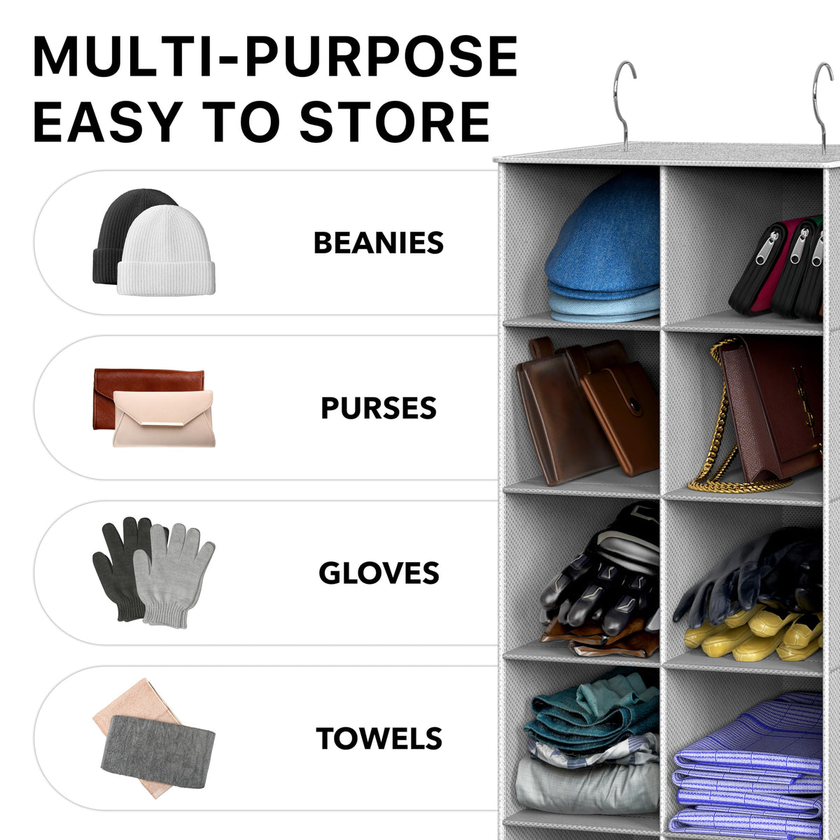 Simple Houseware fits slim closets with 5-liter cubbies for compact storage