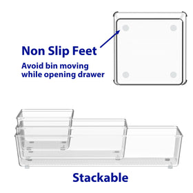 Simple Houseware 20-piece clear drawer organizers in medium size help keep tools organized
