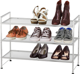 Simple Houseware shoe rack front view showing organized footwear