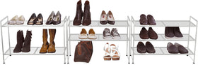 Simple Houseware rack side view highlights sturdy metal frame