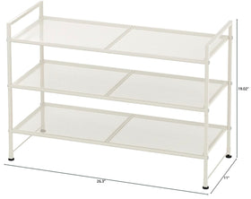 Simple Houseware stackable shoe rack white side view, ideal for entryways