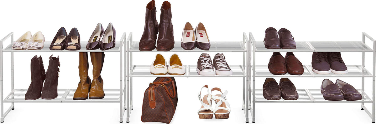 Simple Houseware inside-shoes view shows shoes neatly organized on shelves