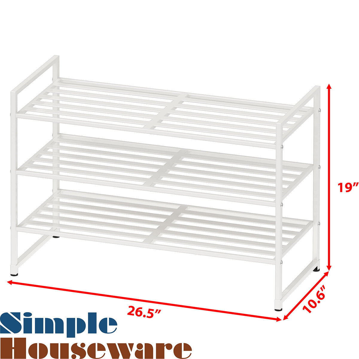 Simple Houseware assembly-friendly rack; quick snaps mean easy setup.