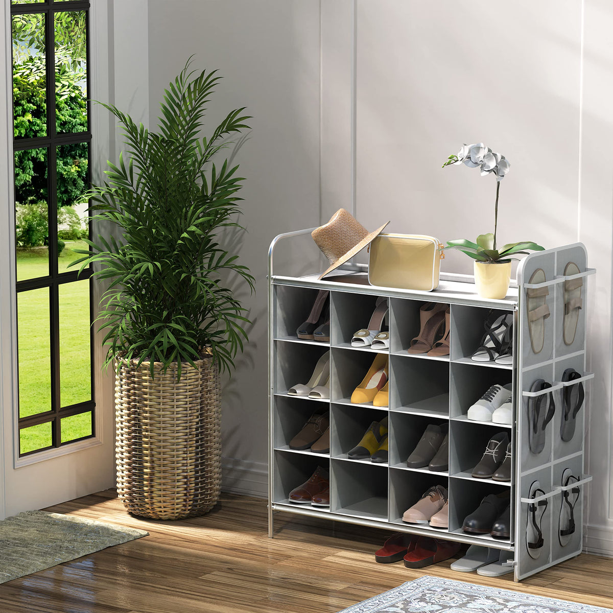 Simple Houseware 30-inch wide top rack stores bags and keys