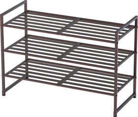Simple Houseware 3-tier stackable shoes rack bronze for space-saving storage