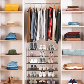 Simple Houseware bottom storage accommodates slippers and small items neatly.