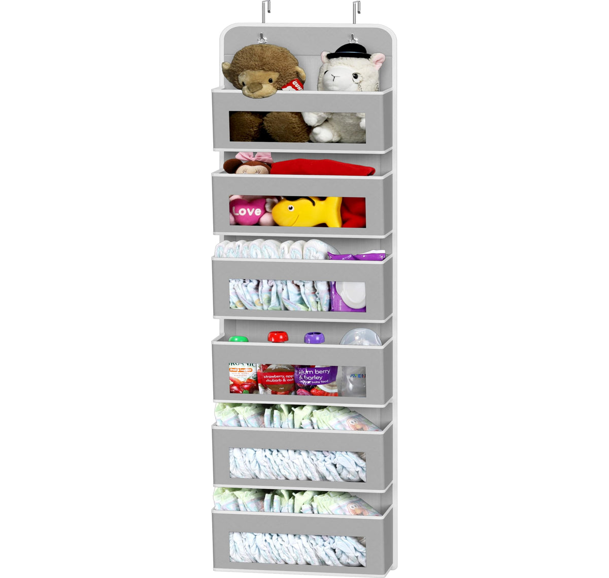 Simple Houseware 6-pocket door organizer, front view, showing accessible storage