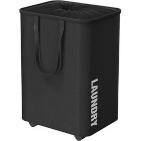Simple Houseware 82L basket with wheels for easy moving laundry