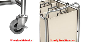 Simple Houseware braked casters enable stable, controlled movement.
