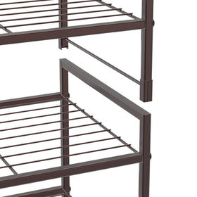 Simple Houseware bronze 3-tier rack closeup highlights sturdy bronze coating and metal construction.