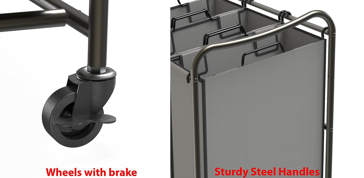 Simple Houseware casters with brakes enable smooth moves and secure stops.