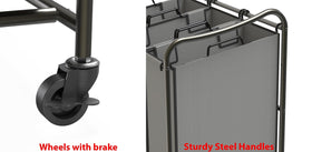 Simple Houseware casters with brakes enable smooth moves and secure stops.