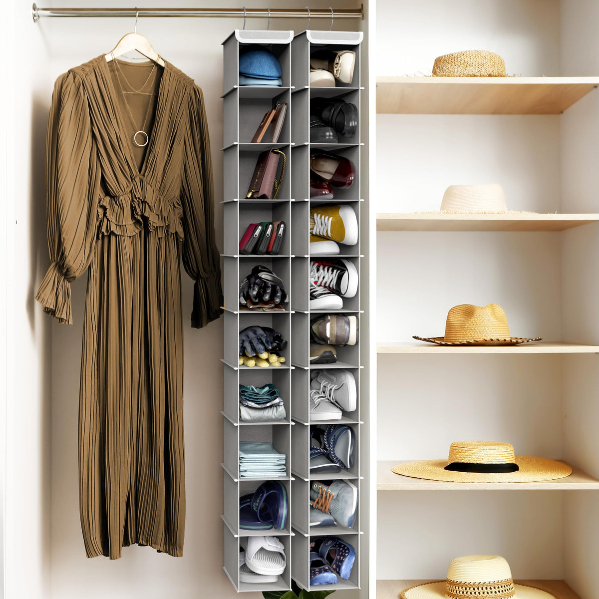 Simple Houseware 10-tier closet organizer adds 20 lb capacity overall