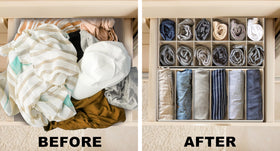 Simple Houseware 24-cell bin organizes socks in a compact grid.