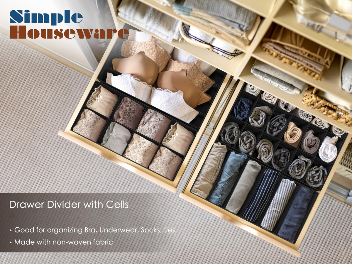 Simple Houseware 24-cell bin maximizes small-item storage like socks.