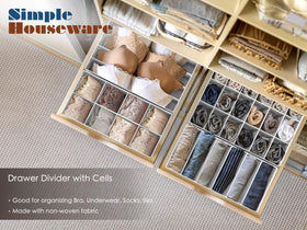 Simple Houseware 24-cell bin maximizes sock storage in a compact footprint.