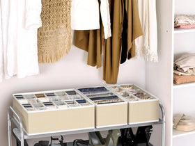 Simple Houseware 7-cell bin stores bras and shirts with organization.