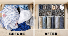 Simple Houseware 7-cell bin stores bras and shirts with breathable compartments.