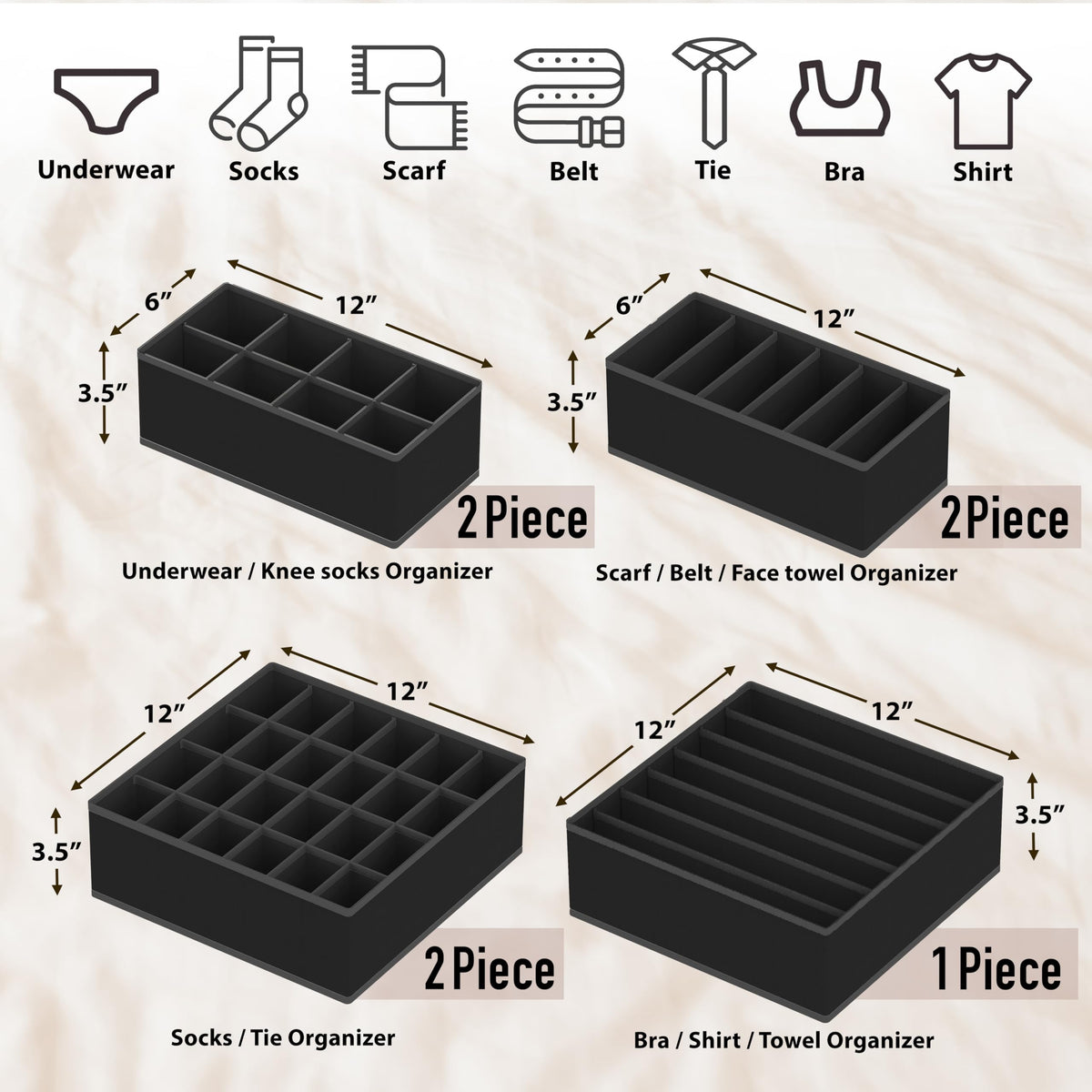 Simple Houseware 8-cell bin divides socks and lingerie neatly.