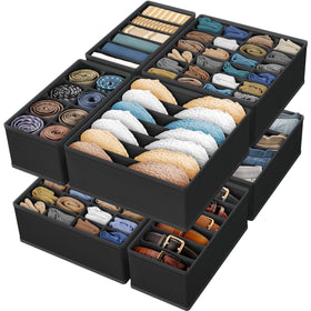 Simple Houseware black organizer shown in a tidy closet setup.