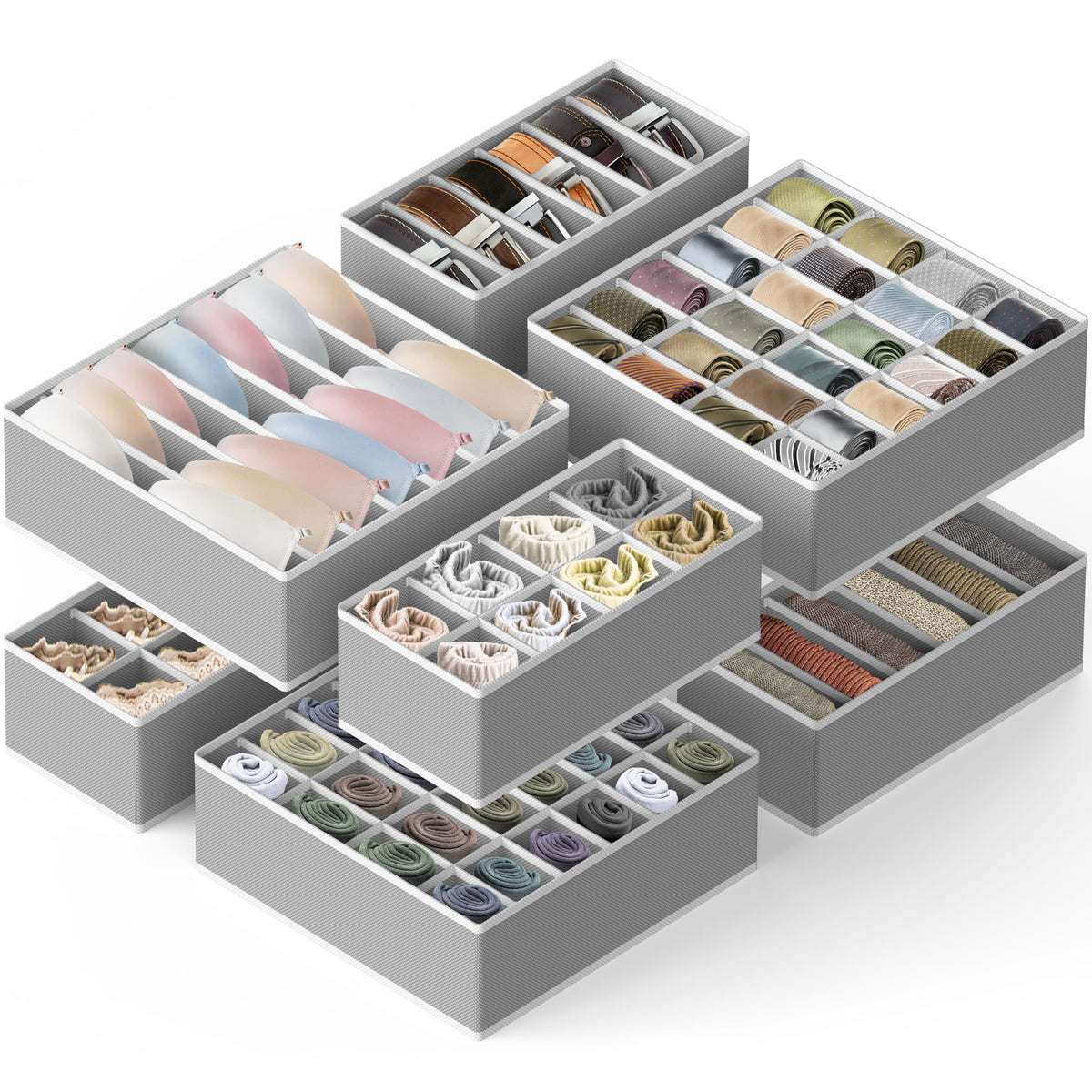 Simple Houseware foldable fabric dividers save space when not in use.