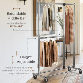 Simple Houseware caster wheels enable smooth mobility across floors.