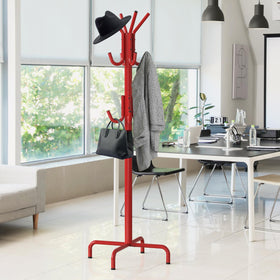 Bottom glides on Simple Houseware rack level the unit on uneven surfaces.