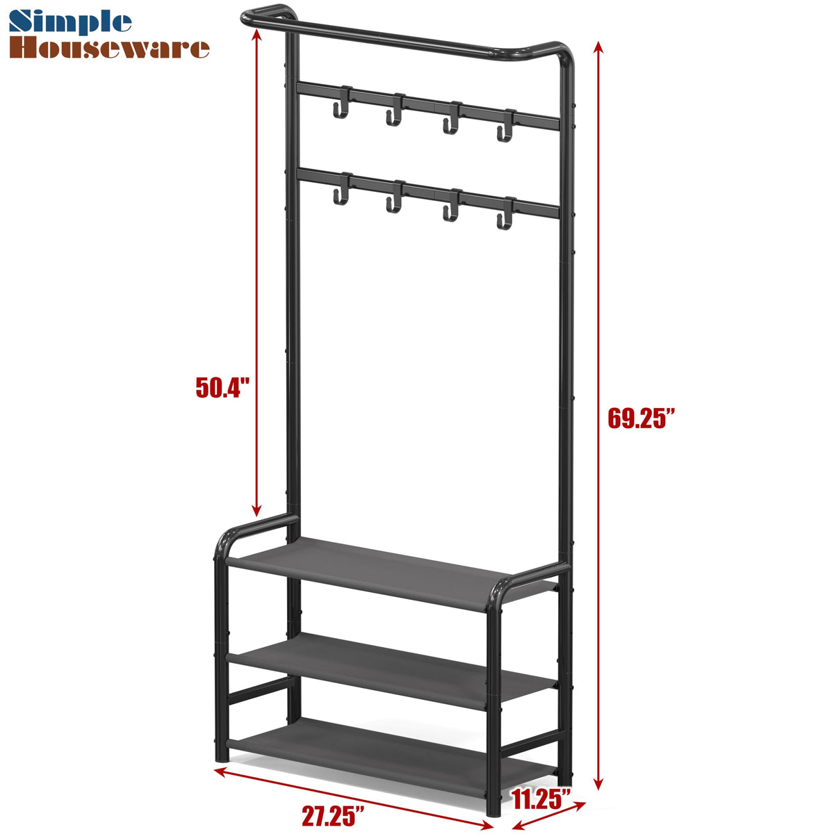 Simple Houseware tall coat rack at 69.25 inches for entryways