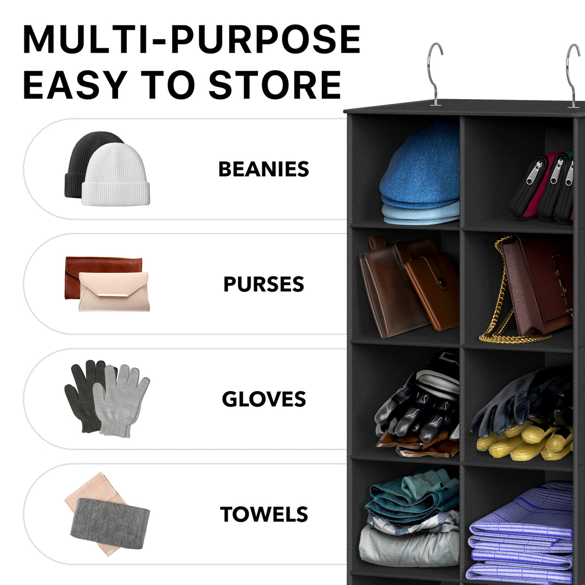 Simple Houseware dimensions 12d x 10.5w x 53h fit slim closets.