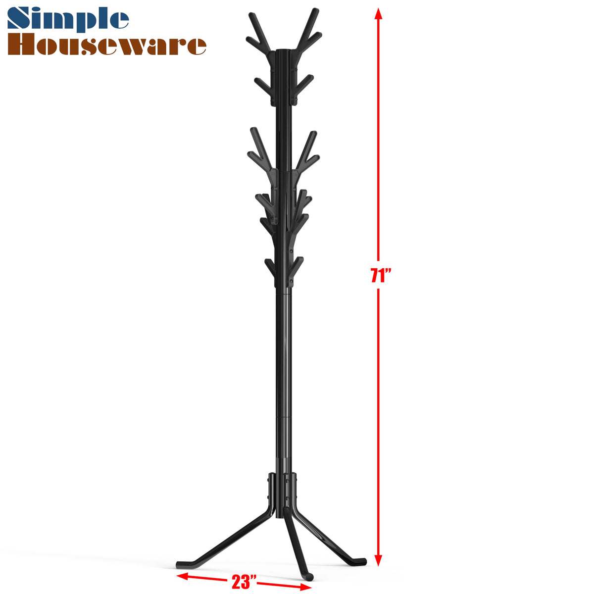 Simple Houseware dimensions 23 by 23 by 71 inches fit hallways.