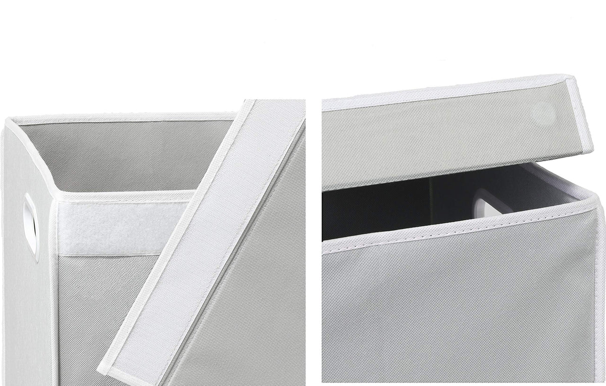 Simple Houseware double laundry hamper in-use in a laundry corner for daily use.