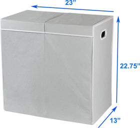 Simple Houseware double laundry hamper lid-bags design supports tidy laundry handling.
