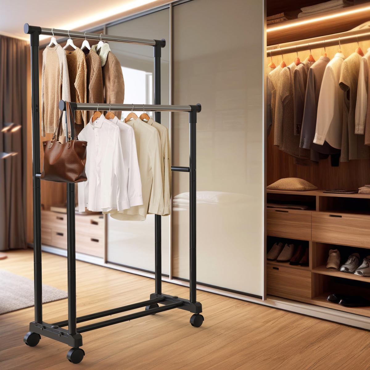 Simple Houseware rack bottom stability bars maximize extra storage and stability