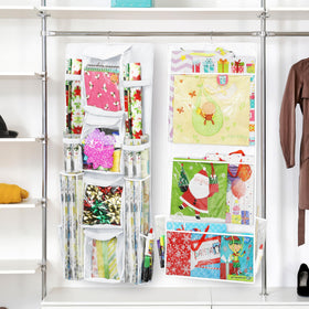 Simple Houseware double-sided pockets neatly organize gift bags and craft items.