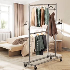 Simple Houseware extendable middle bar from 23 to 42.5 inches for versatile garments.