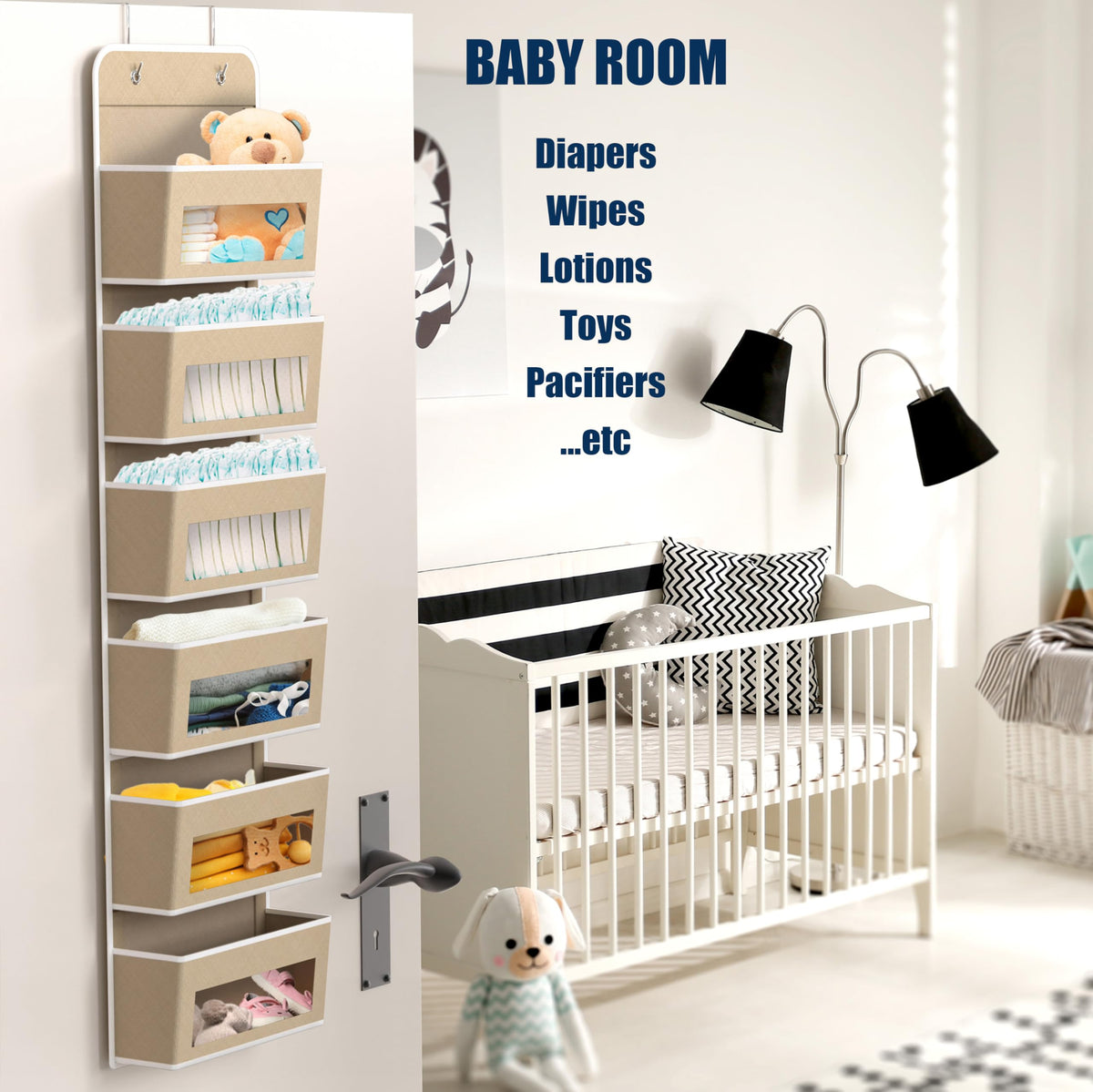 Simple Houseware easy no-tools installation over a door or closet rod.