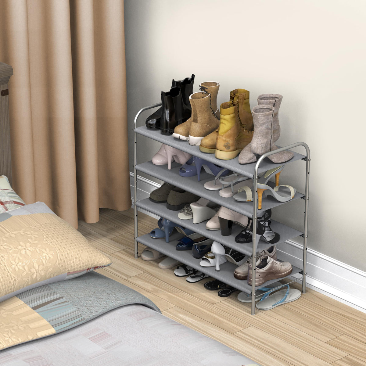 Simple Houseware entryway organization helps reduce clutter in hallways and mudrooms.