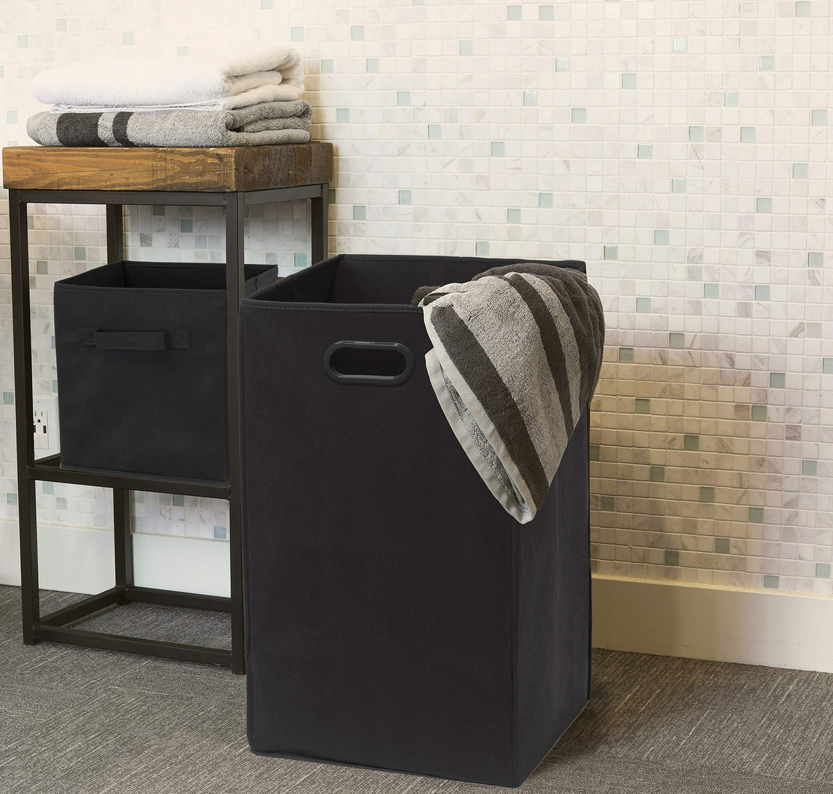 Simple Houseware foldable closet hamper—in-closet use keeps rooms tidy.