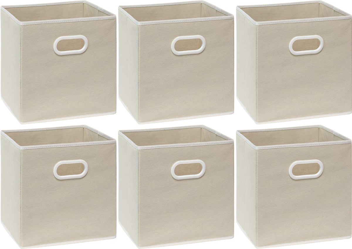 Durable cardboard core wrapped in beige fabric resists bending during daily use.