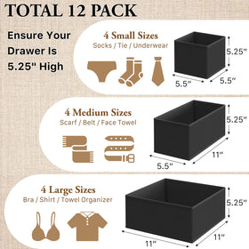 Simple Houseware foldable drawer organizer medium boxes for scarves and belts